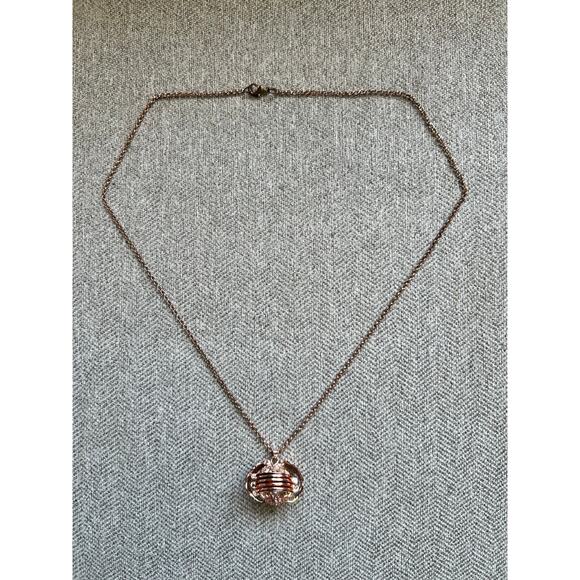 Expanding Photo Locket Rose Gold Stainless Necklace Angel Wing 23" *read - Picture 1 of 12